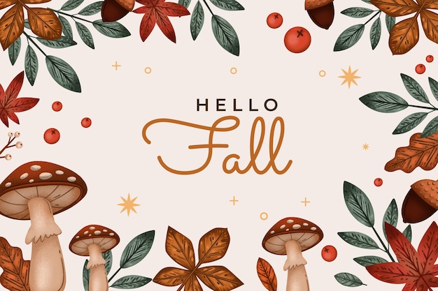 Watercolor autumn celebration hello fall background