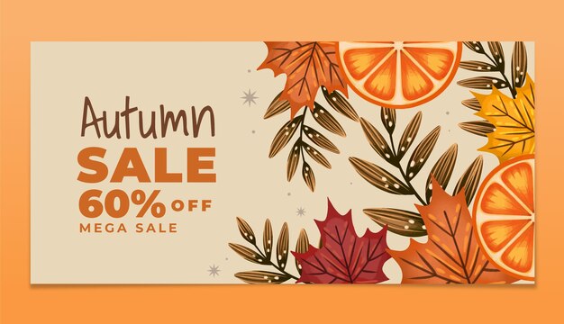 Watercolor autumn celebration sale banner template