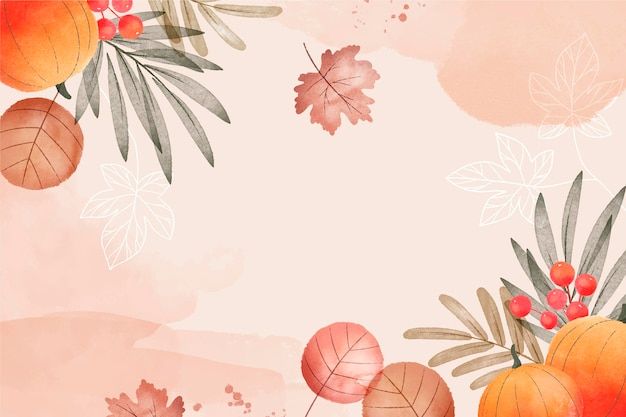 Free Vector watercolor autumn harvest background