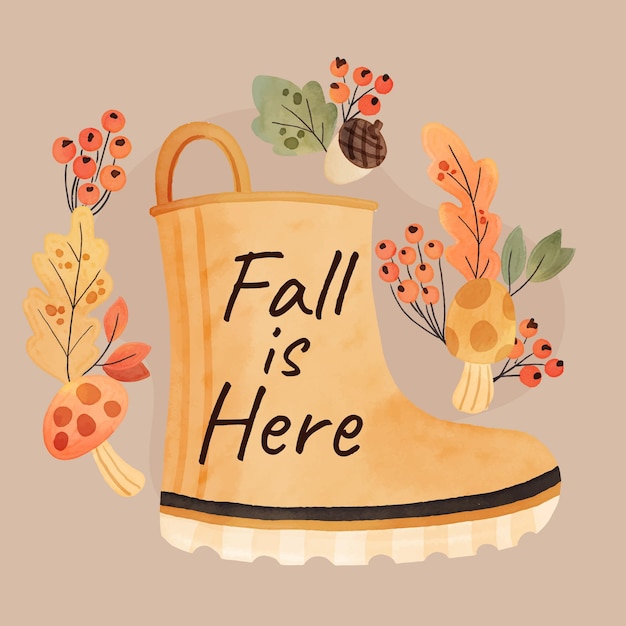 Free Vector watercolor autumn illustration