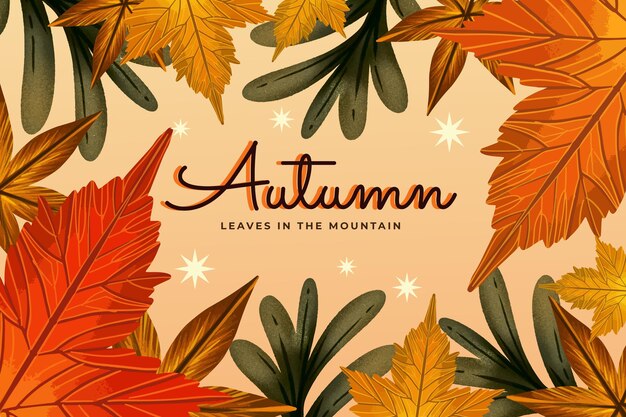 Watercolor autumn leaves background