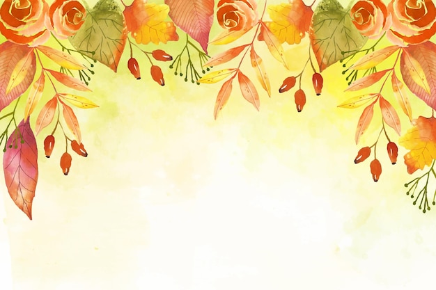 Watercolor autumn leaves wallpaper