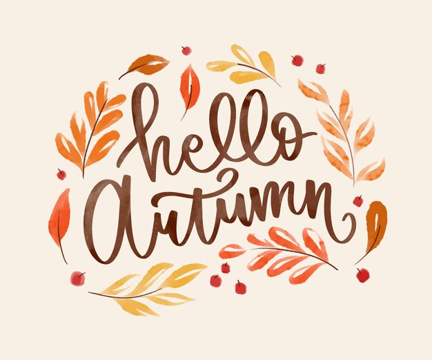 Watercolor autumn lettering