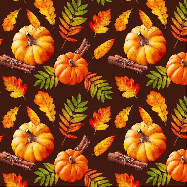 Free Vector watercolor autumn pattern design