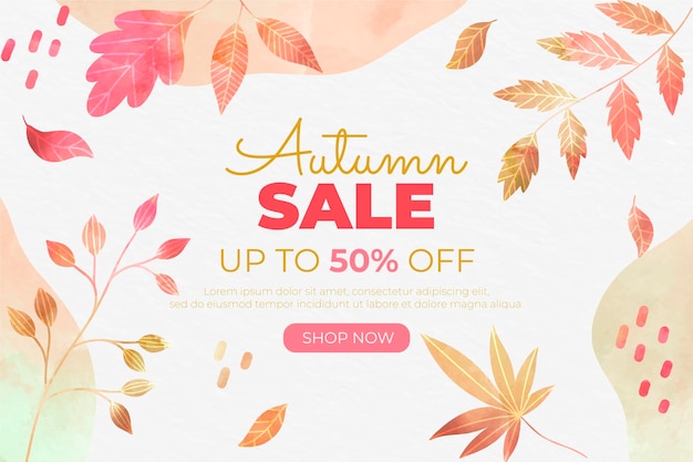 Watercolor autumn sale background