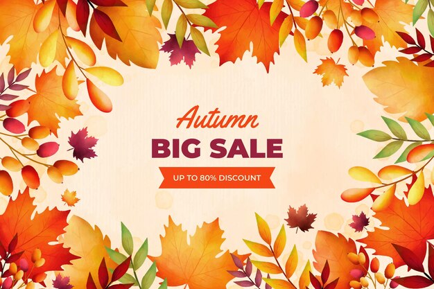 Watercolor autumn sale background