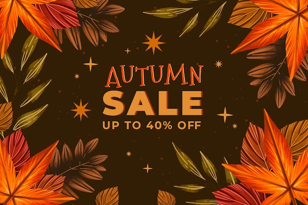 Watercolor autumn sale background