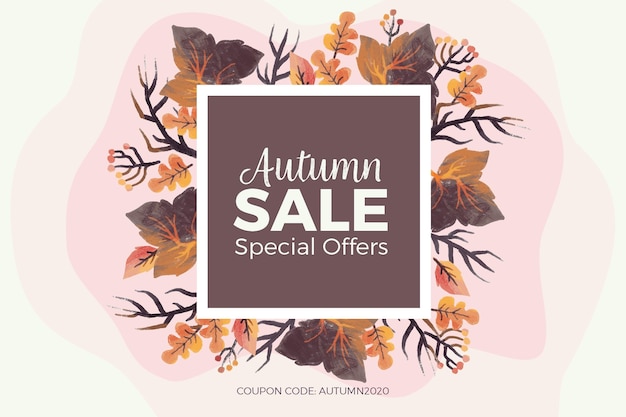 Free Vector watercolor autumn sale