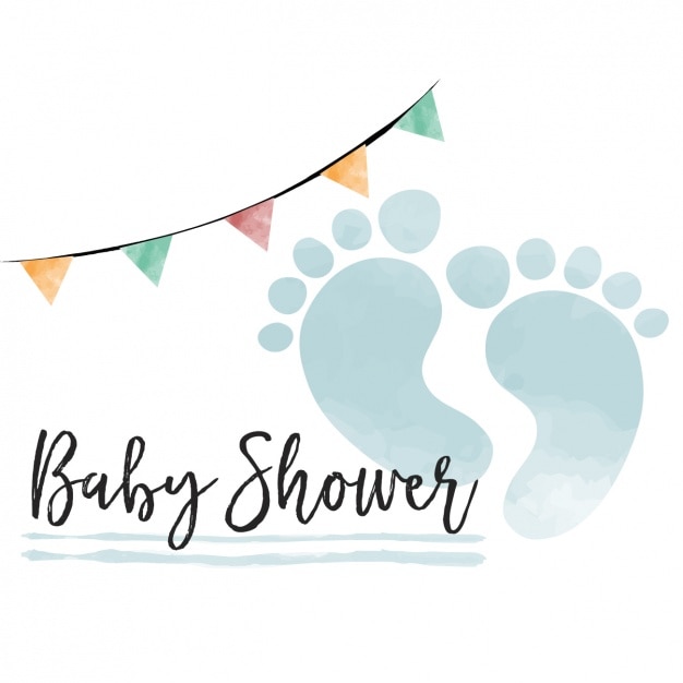 Free Vector watercolor baby shower card for boy