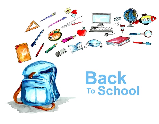 Free Vector watercolor back to school background