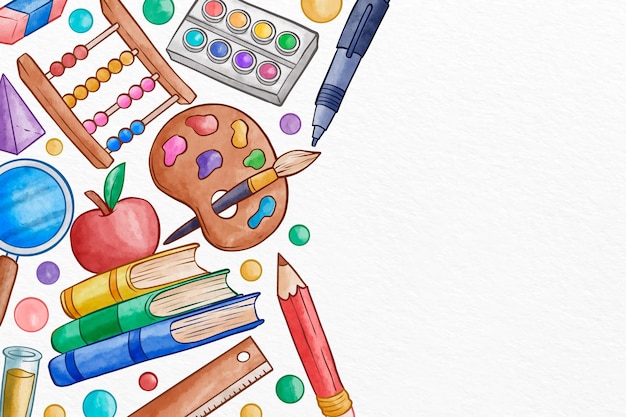 Free Vector watercolor back to school background