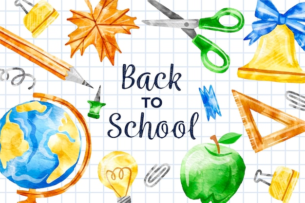 Free Vector watercolor back to school background