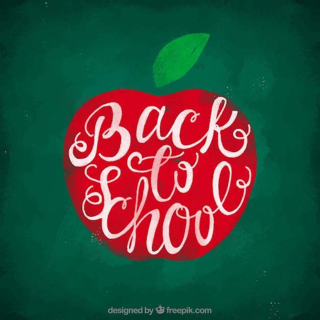 Free Vector watercolor backgorund with an apple