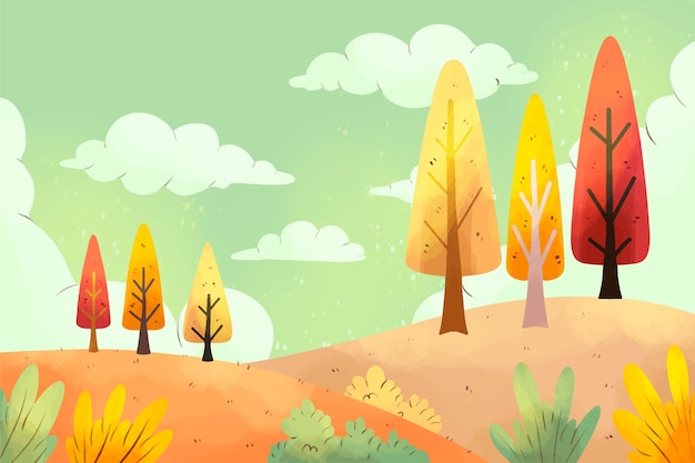 Free vector watercolor background for autumn