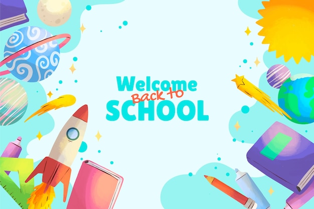 Watercolor background for back to school event