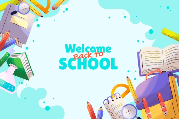 Watercolor background for back to school event