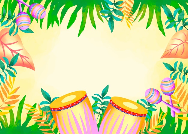 Free Vector watercolor background for brazilian carnival