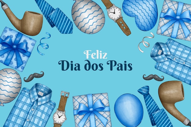 Watercolor background for dia dos pais celebration