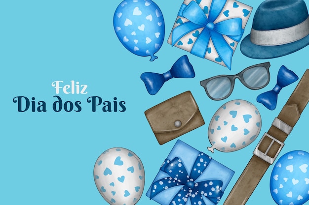 Watercolor background for dia dos pais celebration