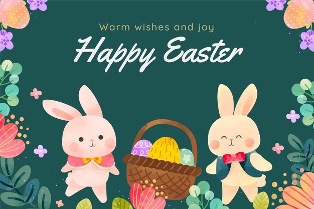 Watercolor background for easter holiday