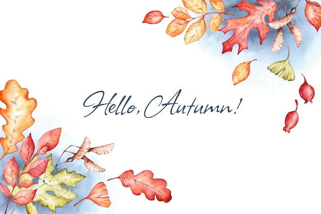 Free Vector watercolor background for fall season