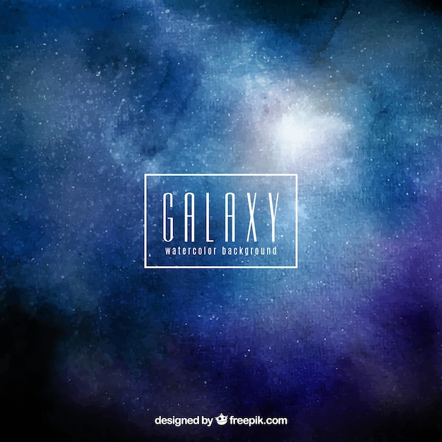 Free vector watercolor background of galaxy in blue tone