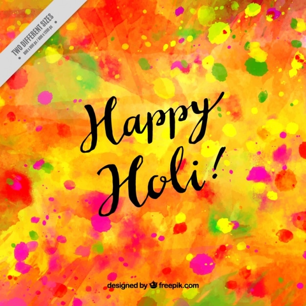 Free vector watercolor background for holi festival