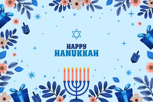 Free Vector watercolor background for jewish hanukkah celebration