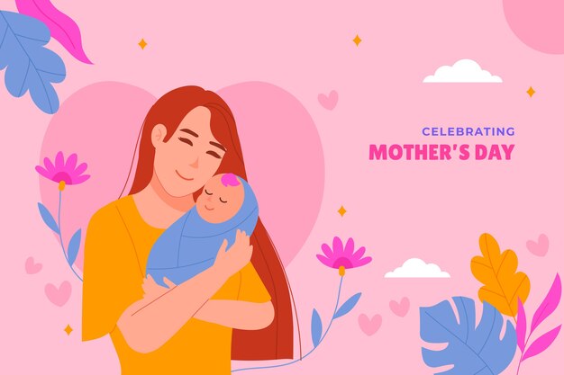 Watercolor background for mother's day celebration