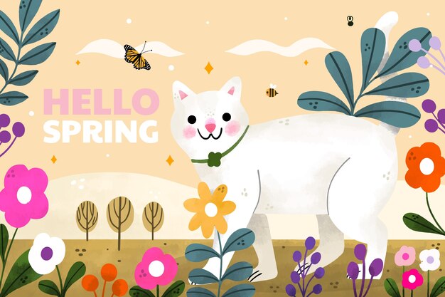 Watercolor background for spring season celebration