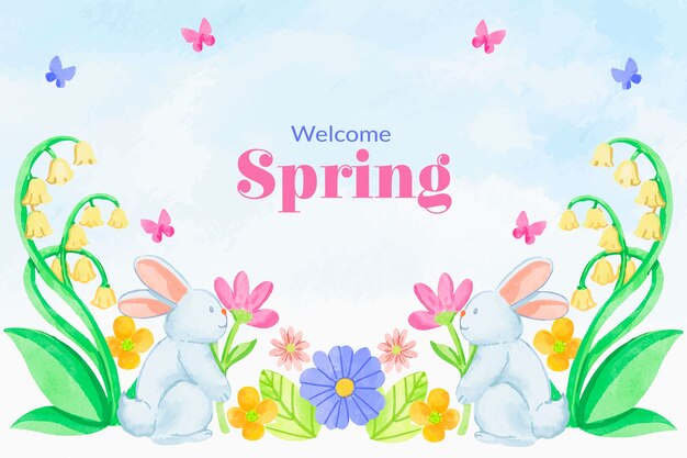 Watercolor background for spring season celebration