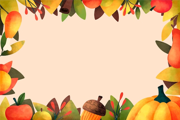 Free Vector watercolor background for thanksgiving celebration