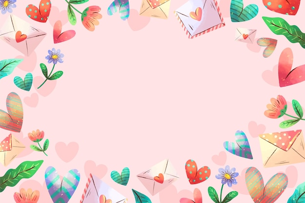 Watercolor background for valentine's day celebration