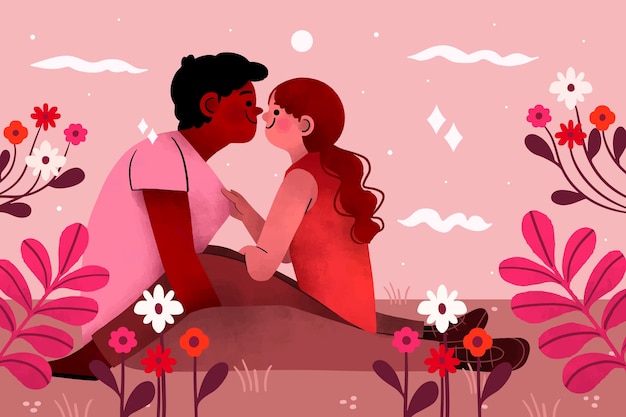 Free Vector watercolor background for valentines day celebration