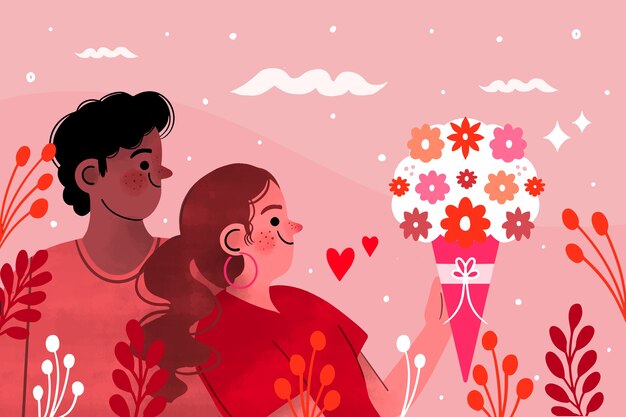 Watercolor background for valentines day celebration