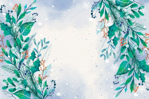 Watercolor background for wintertime season