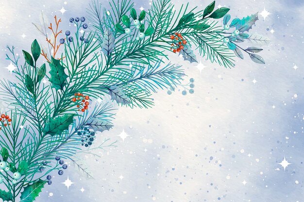 Watercolor background for wintertime season