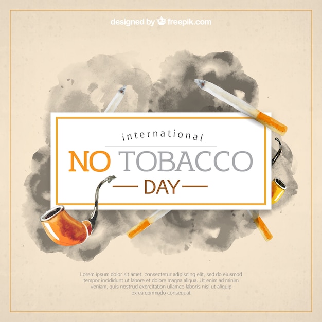 Free Vector watercolor background with cigarette and pipe