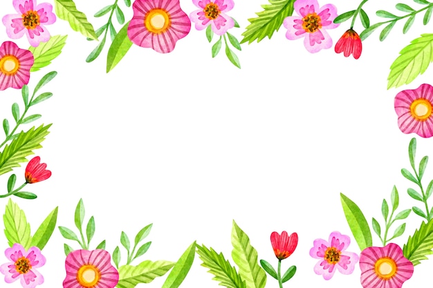 Watercolor background with flowers