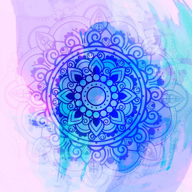 Watercolor background with mandala