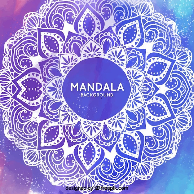 Watercolor background with mandala