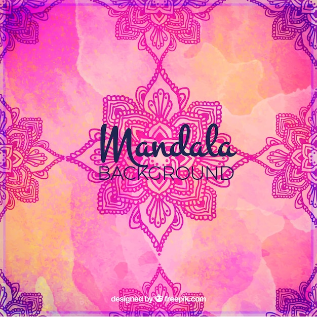 Watercolor background with mandalas