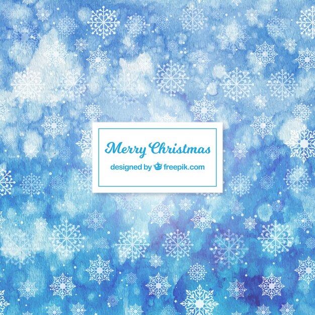 Watercolor background with snowflakes