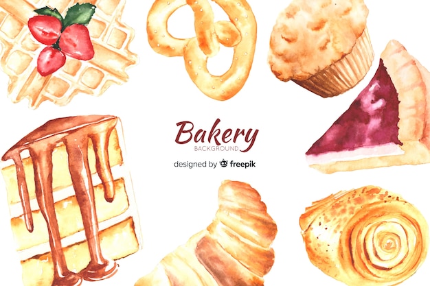 Watercolor bakery background