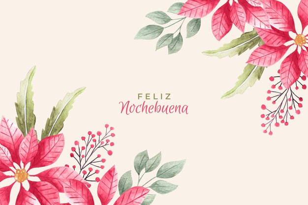 Watercolor beautiful nochebuena wallpaper