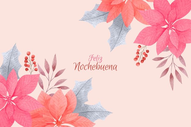 Watercolor beautiful nochebuena wallpaper