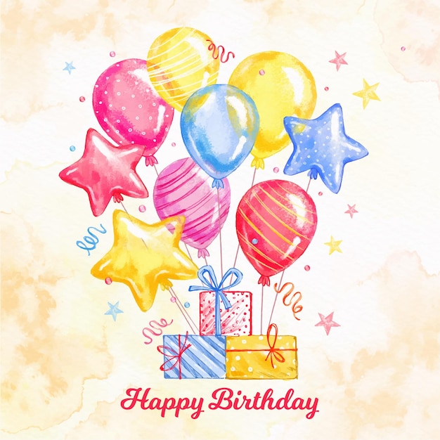 Free vector watercolor birthday background