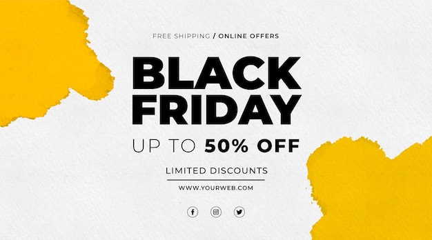 Watercolor Black friday sale banner