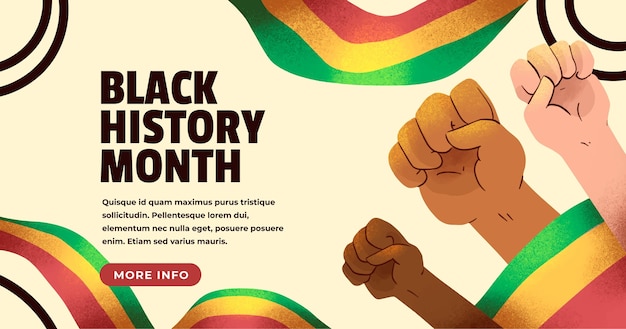 Free vector watercolor black history month banner template