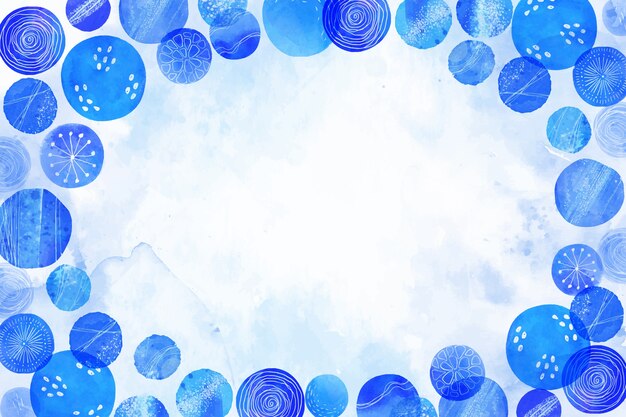 Watercolor blue dots background